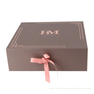 Logotipo personalizado Caja de regalo de embalaje de papel rosa grande